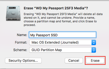 How to reformat my passport for mac